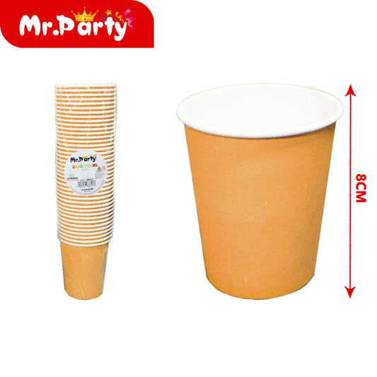 40 vasos de papel dorados de 200 ml (12paquetes)