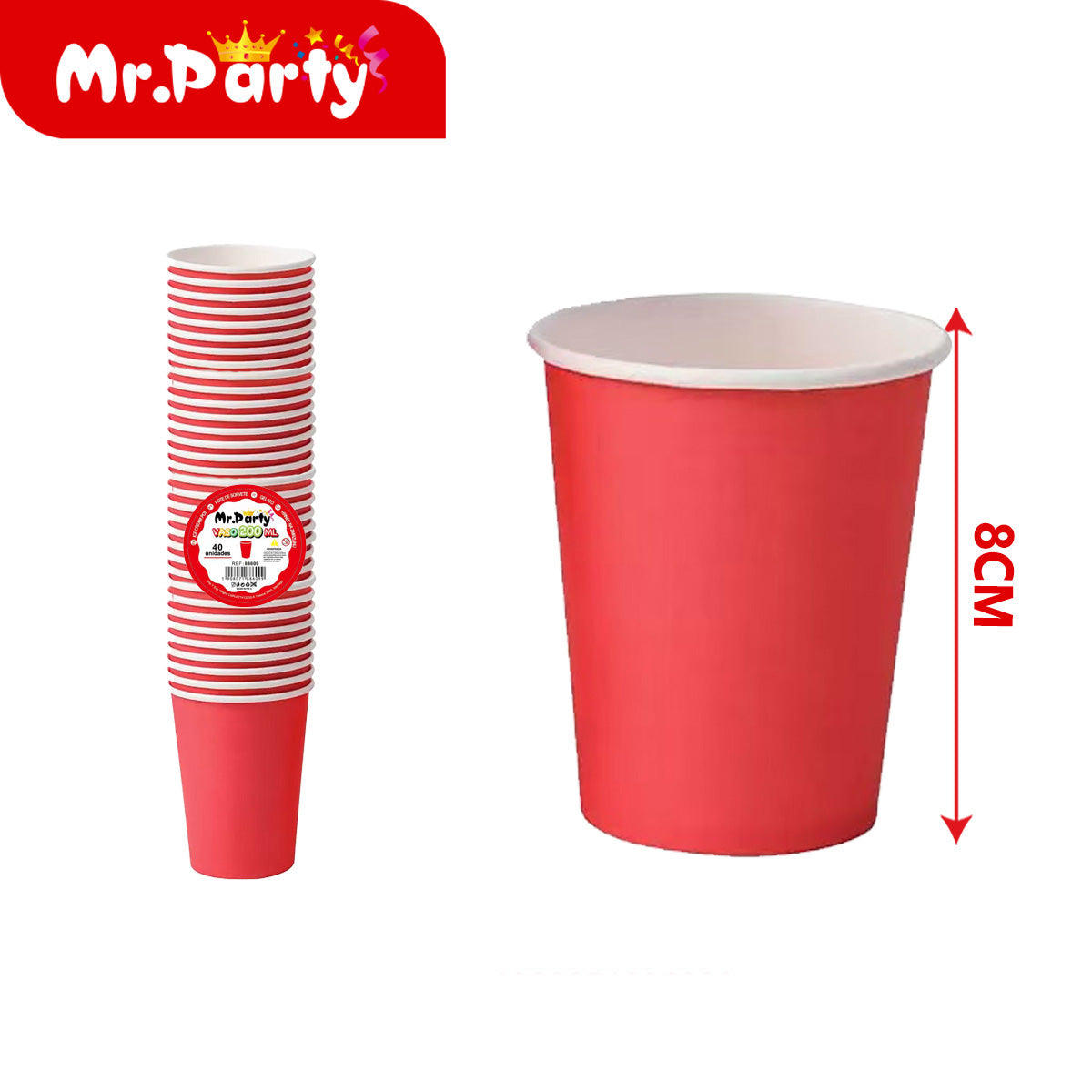 Vasos Desechables 200 ml (Paquete 40 pzas) | Colores Sólidos para Fiesta 🥤✨