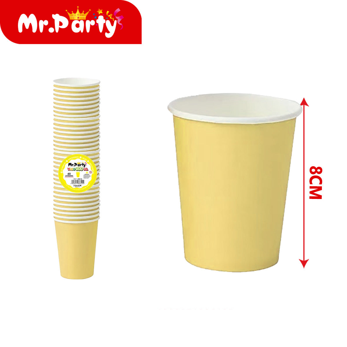 Vasos Desechables 200 ml (Paquete 40 pzas) | Colores Sólidos para Fiesta 🥤✨