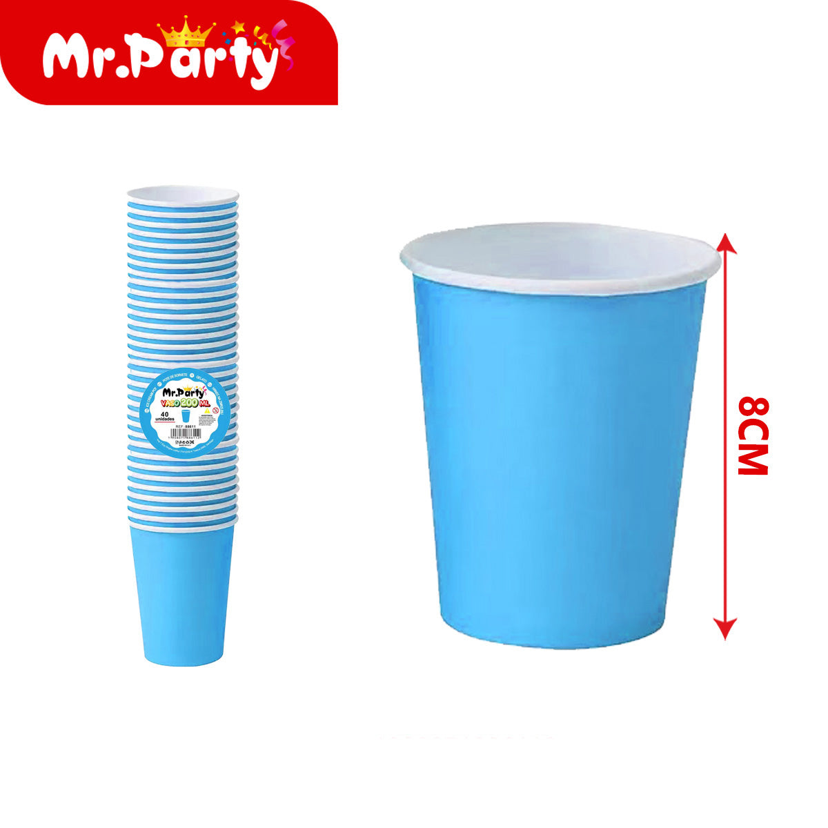 Vasos Desechables 200 ml (Paquete 40 pzas) | Colores Sólidos para Fiesta 🥤✨
