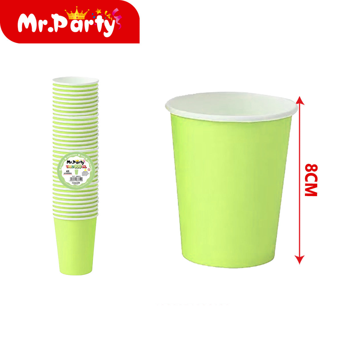 Vasos Desechables 200 ml (Paquete 40 pzas) | Colores Sólidos para Fiesta 🥤✨
