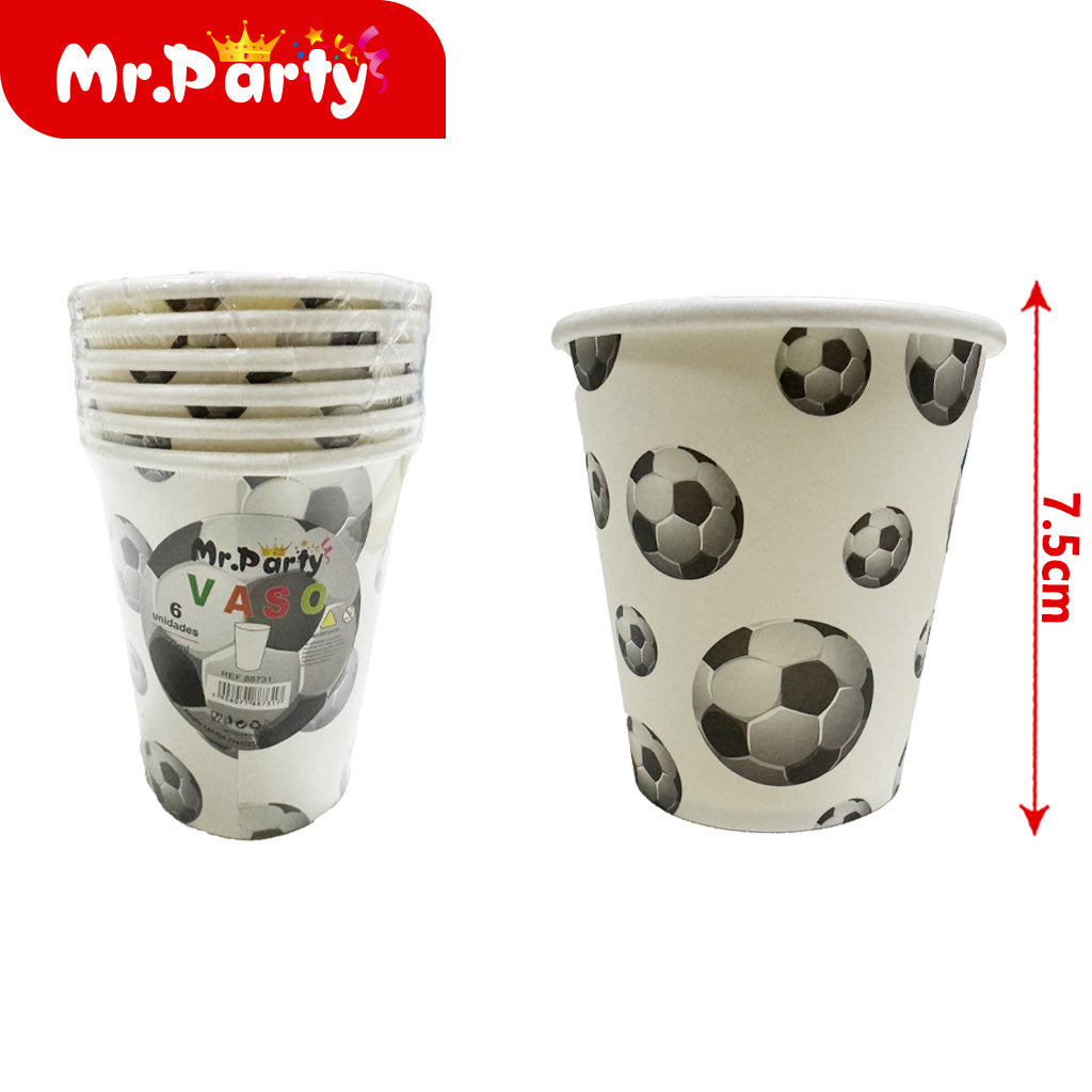 Platos y Vasos Fiesta de Fútbol ⚽️ GOOOAL!! | Decoración para Cumple & Partidos 🎉- 12 pzas Mayoreo