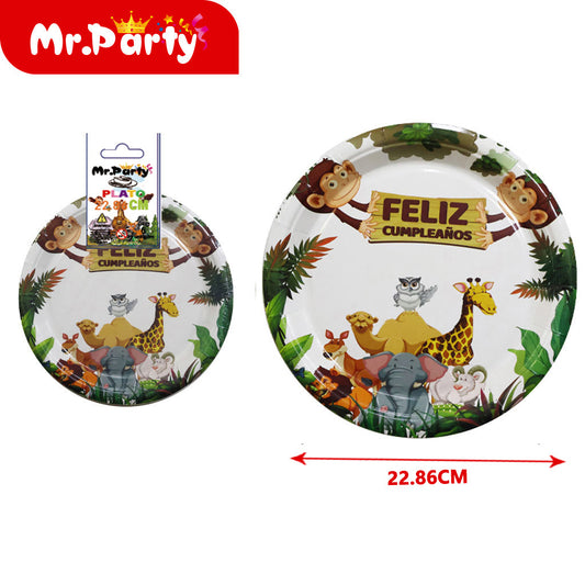 Plato redondo de 9 pulgadas/6 piezas 250 g suficiente zoo (12paquetes)
