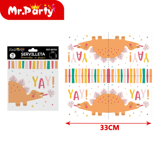 10 piezas de papel de seda con forma de dinosaurio naranja (12paquetes)