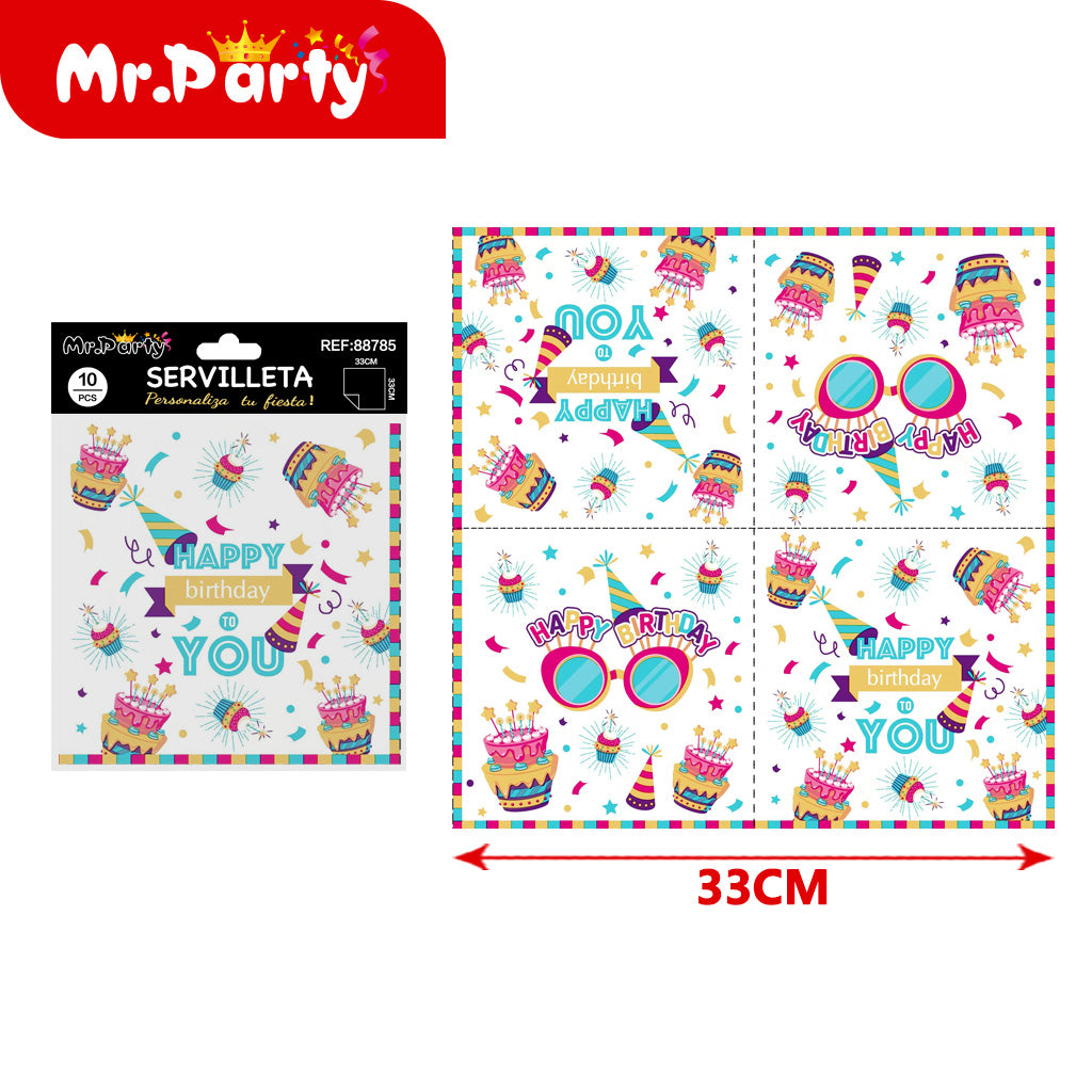 🧻 Servilletas Decoradas 33x33 cm | 10 pzas (diseños surtidos)- Mayoreo 12 pzas