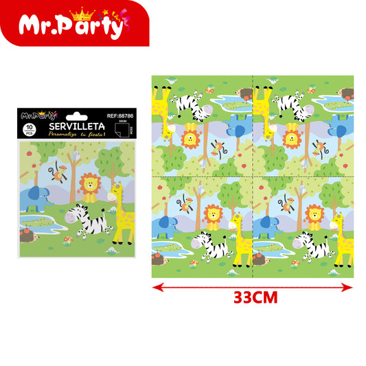 Papel de seda de 10 piezas para zoológico (12paquetes)