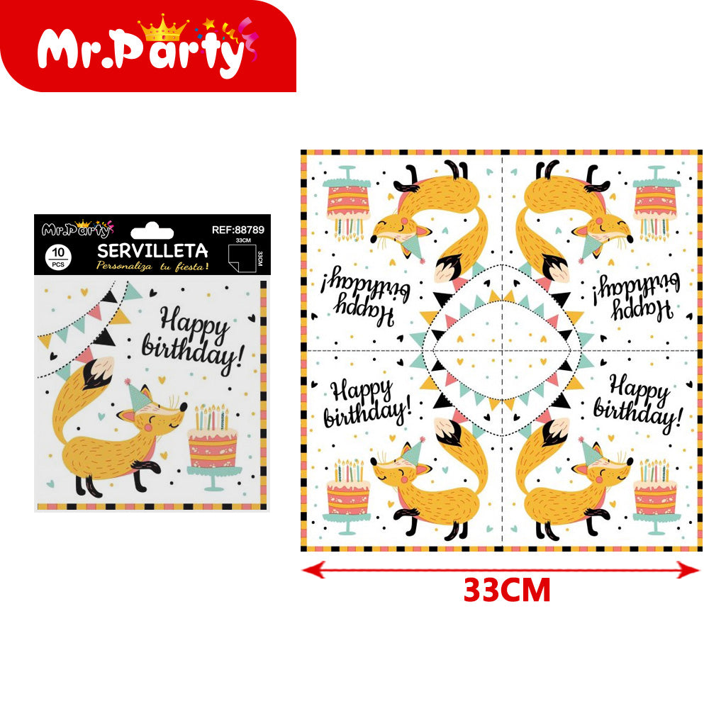 🧻 Servilletas Decoradas 33x33 cm | 10 pzas (diseños surtidos)- Mayoreo 12 pzas