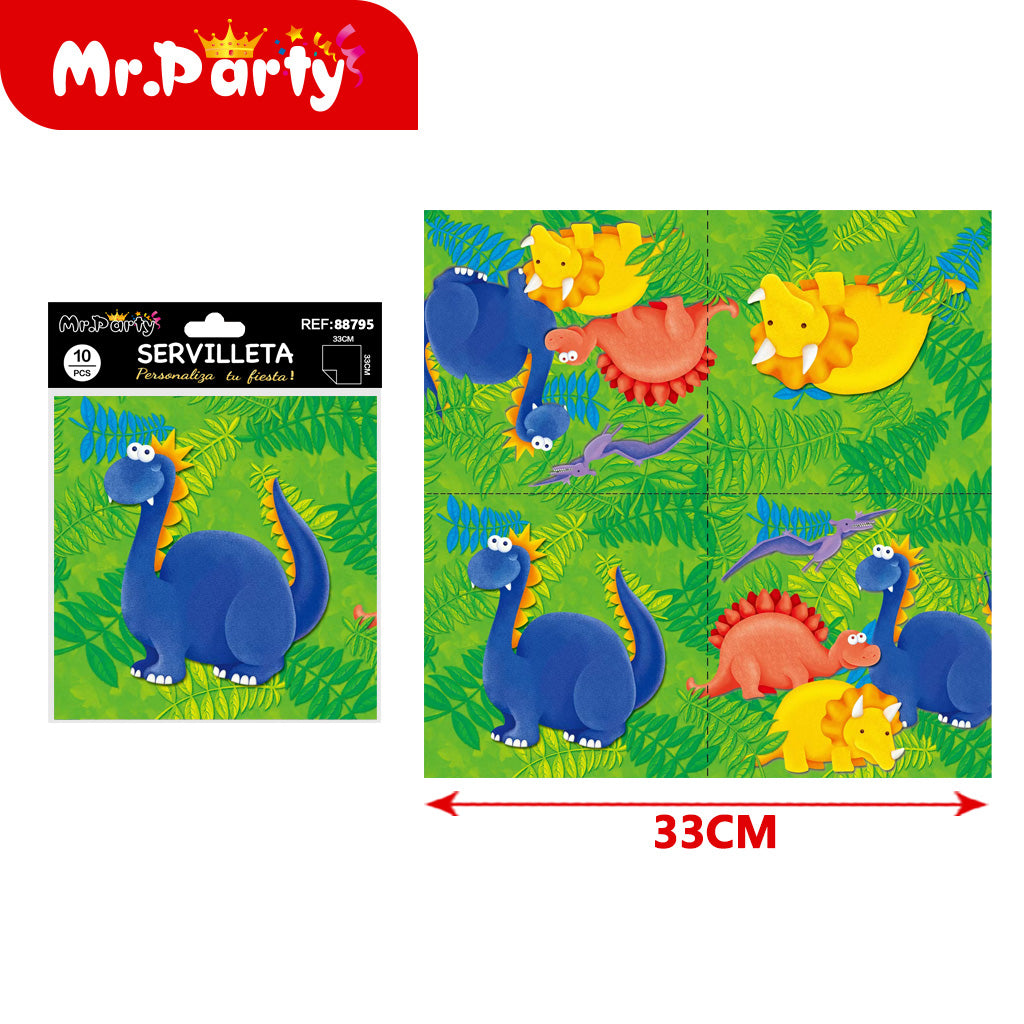 10 pañuelos de dinosaurio (12paquetes)