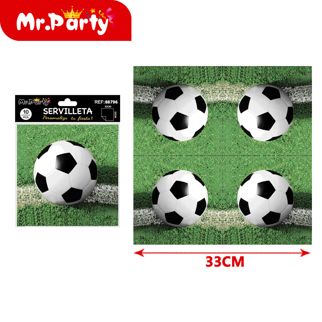 Decoración Fiesta Fútbol ⚽ Manteles y Servilletas | Mesa temática GOAL! 🏆🎉-Mayoreo 12 pzas
