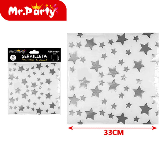 10 piezas de papel de seda plateado con estrella de cinco pu (12paquetes)