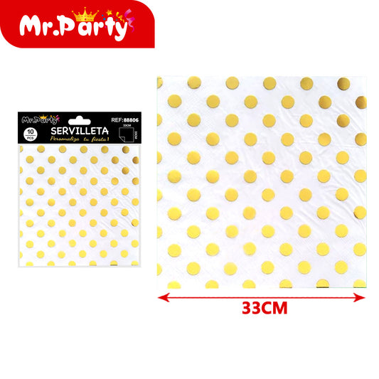 10 piezas de papel de seda con puntos dorados (12paquetes)