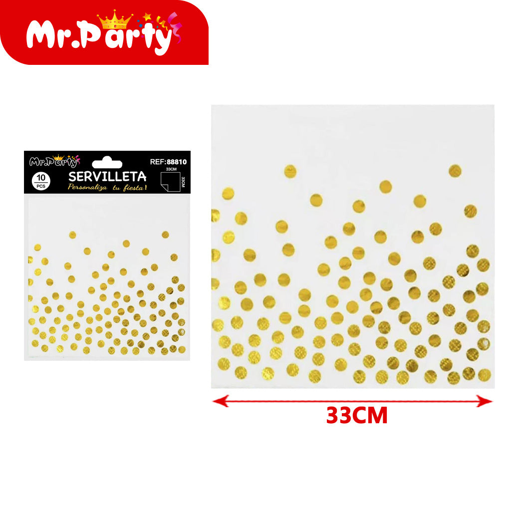 10 piezas de papel de seda con puntos dorados (12paquetes)