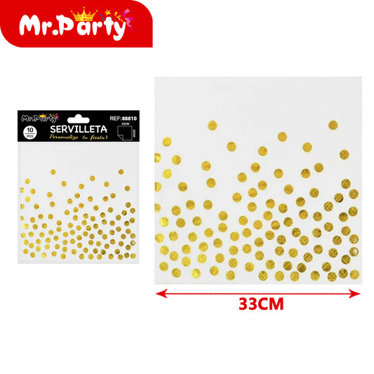 10 piezas de papel de seda con puntos dorados (12paquetes)