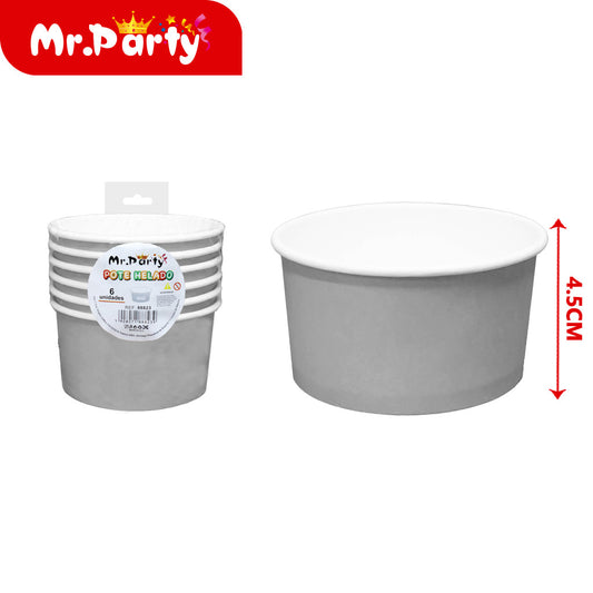 Vaso de helado de 5 oz (230 g) blíster de 6 piezases gris (2 (12paquetes)