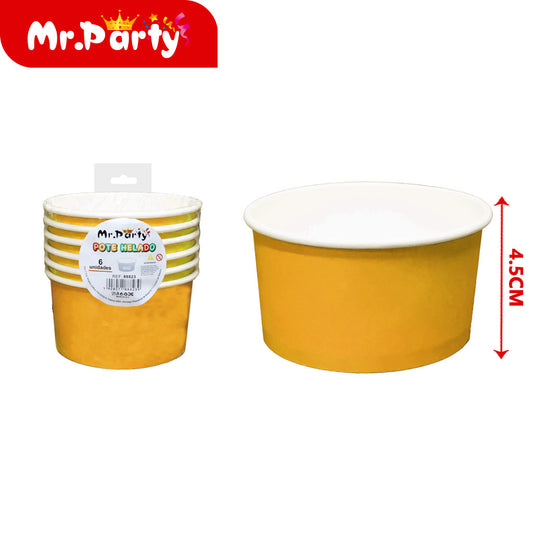 Vaso de helado de 5 oz (230 g) blíster de 6 piezases dorado (12paquetes)