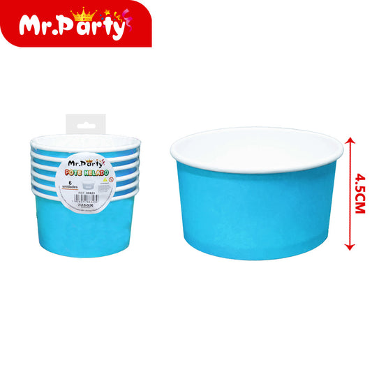 Vaso de helado de 5 oz (230 g) blíster de 6 piezases color a (12paquetes)