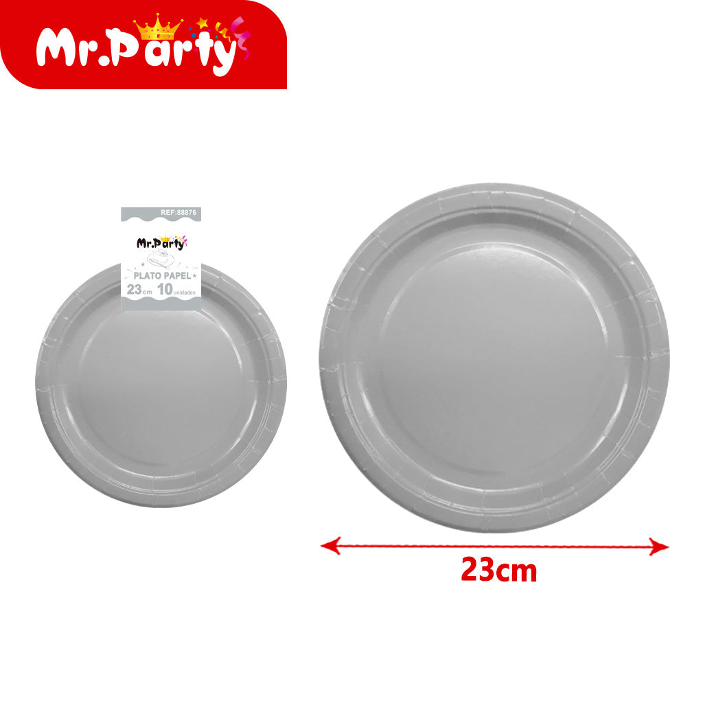 🍽️🎉 Platos de Papel 23 cm Lisos | Paq 10 pzas | Colores Surtidos