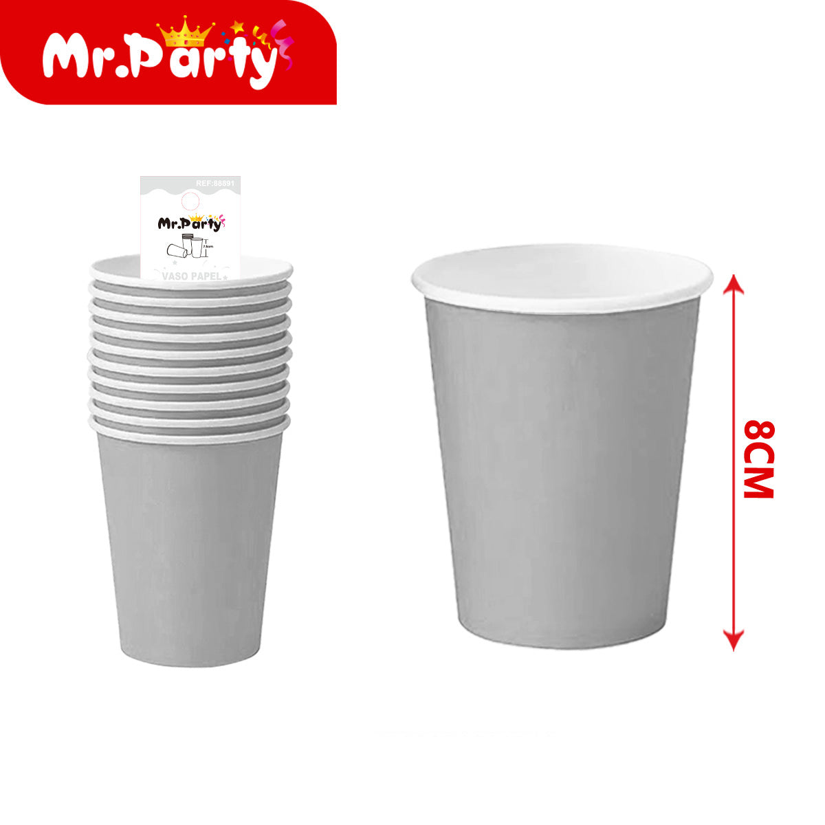 Vasos de Papel Lisos para Fiesta | Colores Sólidos | Desechables Resistentes (8 cm) 🎉🥤
