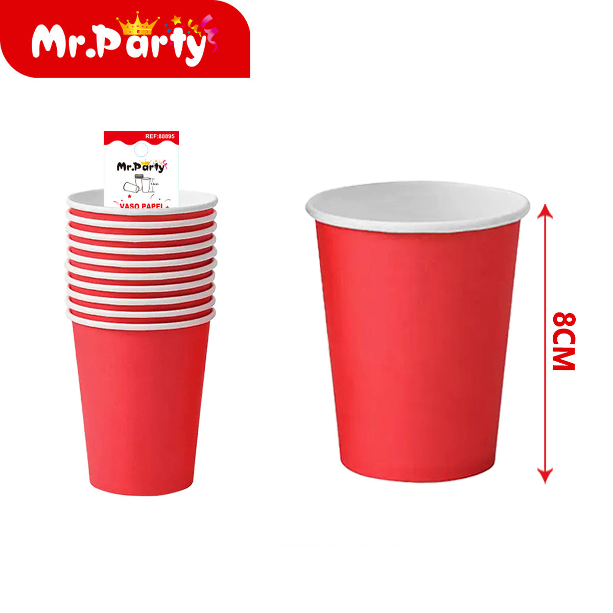 Vasos de Papel Lisos para Fiesta | Colores Sólidos | Desechables Resistentes (8 cm) 🎉🥤