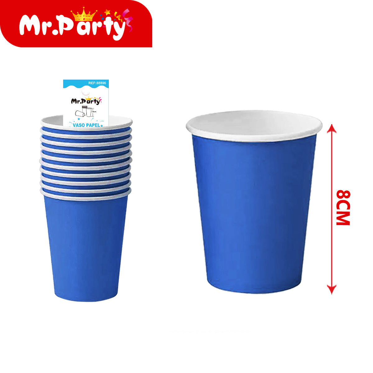 Vasos de Papel Lisos para Fiesta | Colores Sólidos | Desechables Resistentes (8 cm) 🎉🥤