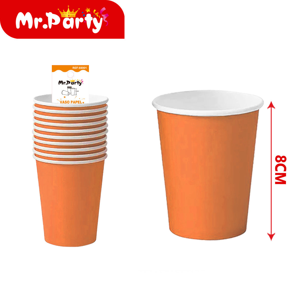 Vasos de Papel Lisos para Fiesta | Colores Sólidos | Desechables Resistentes (8 cm) 🎉🥤