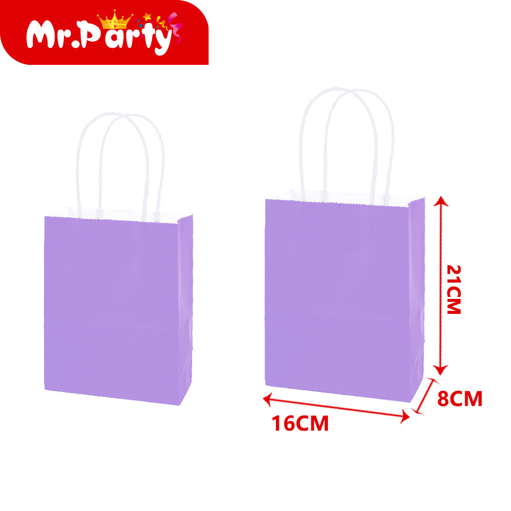 Bolsa de regalo de cuerda de color morado de 15 x 21 x 8 cm (12paquetes)