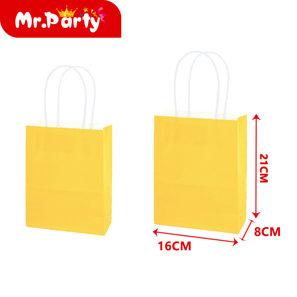 Bolsa de regalo de cuerda de colores amarilla de 15 x 21 x 8 (12paquetes)