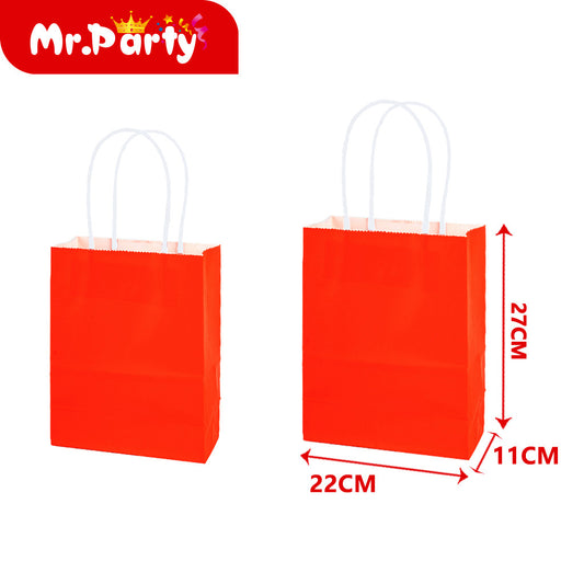 Bolsa de regalo de cuerda de color rojo brillante de 21 x 27 (12paquetes)