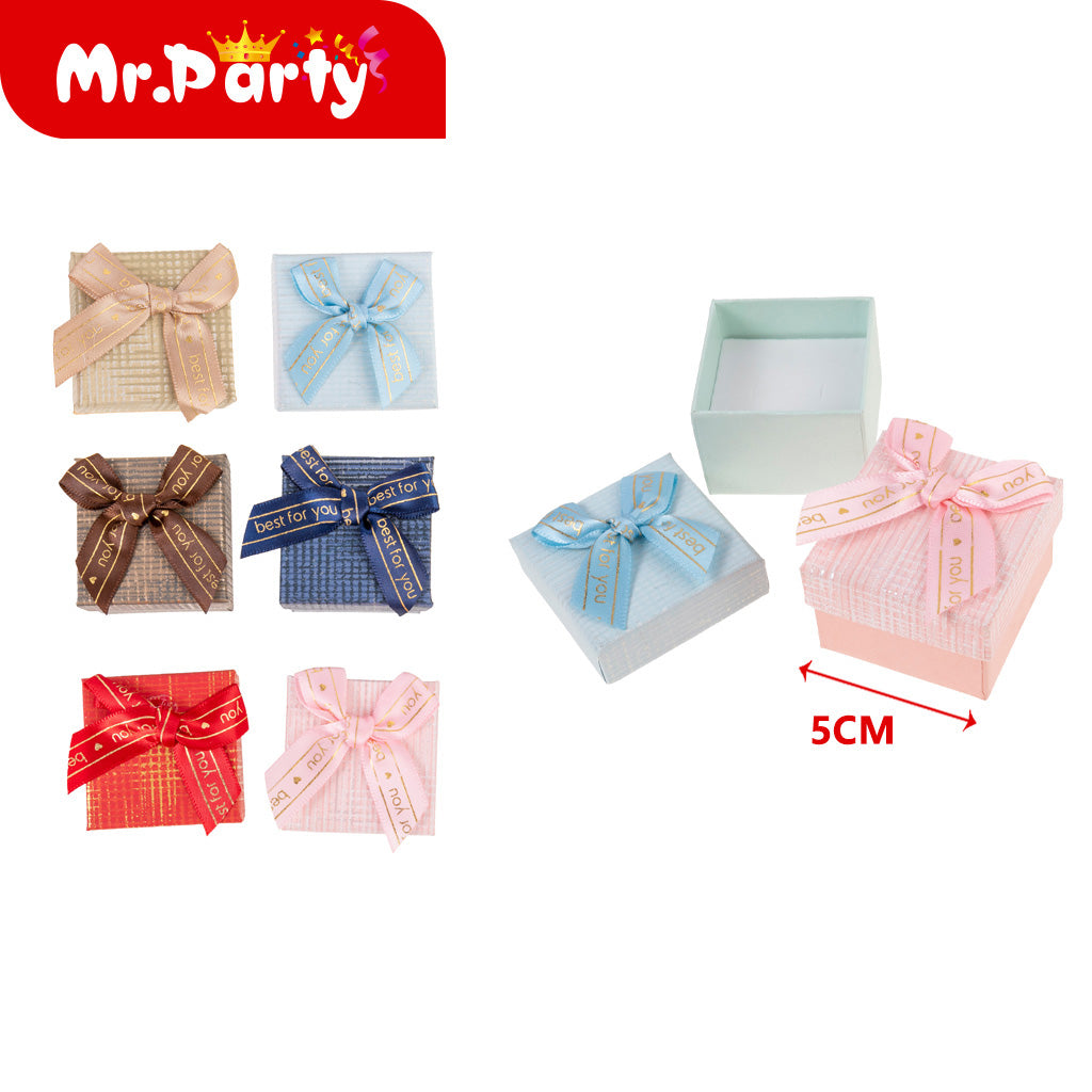 Caja de regalo para joyería 5x5 cm con listón “Best For You” – Mr. Party
