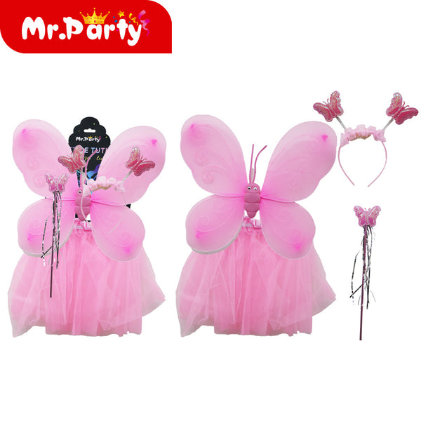 Conjunto de 4 piezas de falda con alas de mariposa (12paquetes)