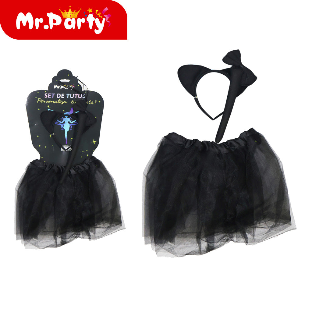 Conjunto de 4 piezas de orejas de gato negro (12paquetes)