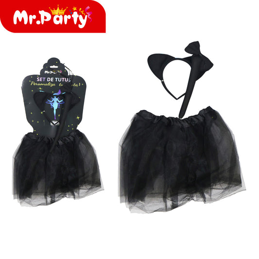 Conjunto de 4 piezas de orejas de gato negro (12paquetes)