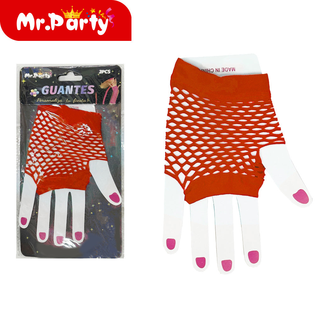 Guantes cortos de color rojo brillante (12paquetes)