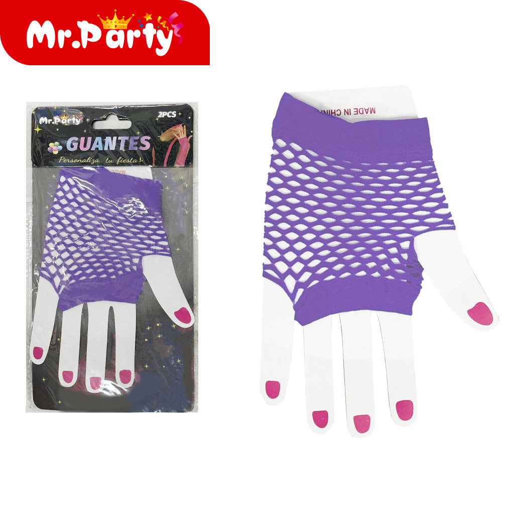 Guantes cortos morado oscuro (12paquetes)