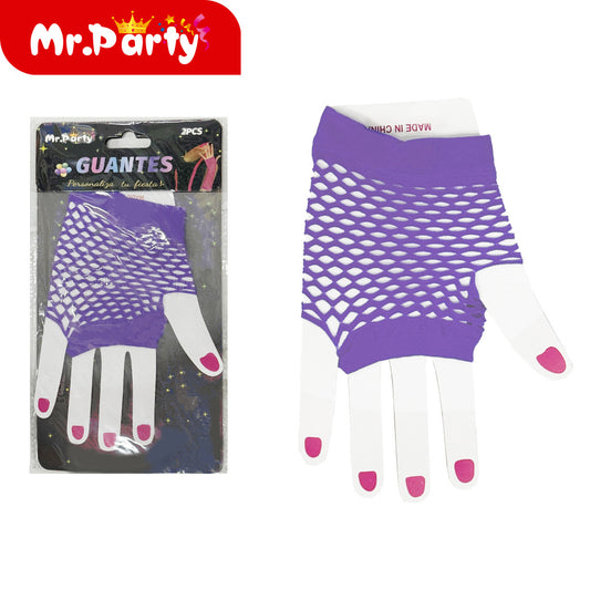 Guantes cortos morado oscuro (12paquetes)