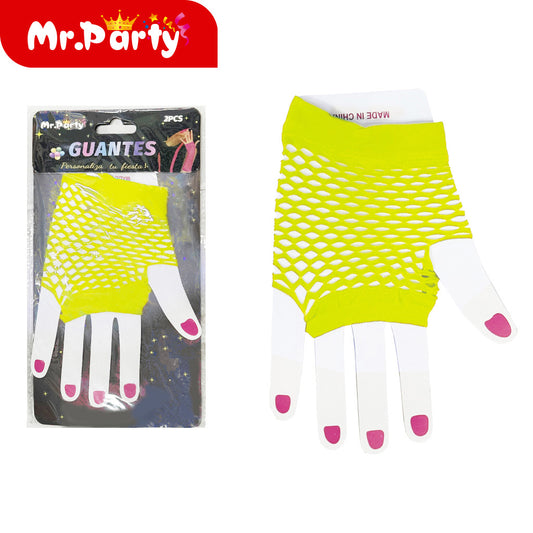 Guantes cortos amarillo fluorescente (12paquetes)