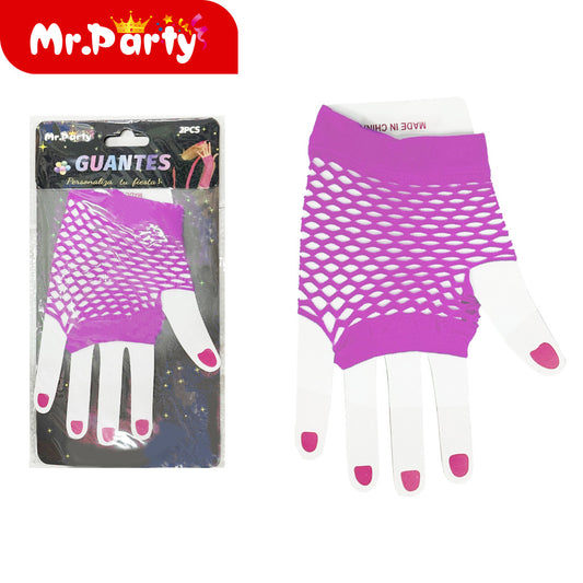 Guantes cortos de color rojo rosa (12paquetes)