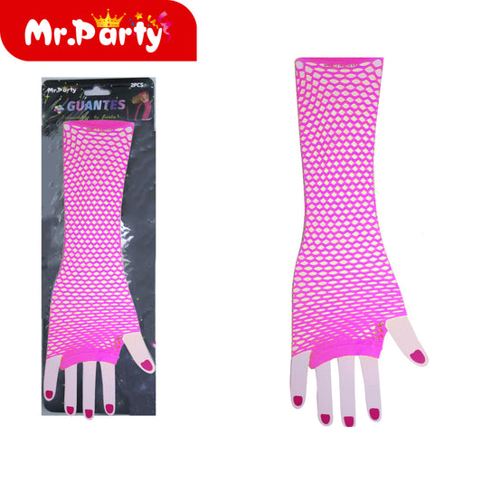 Guantes largos de color rojo rosa (12paquetes)