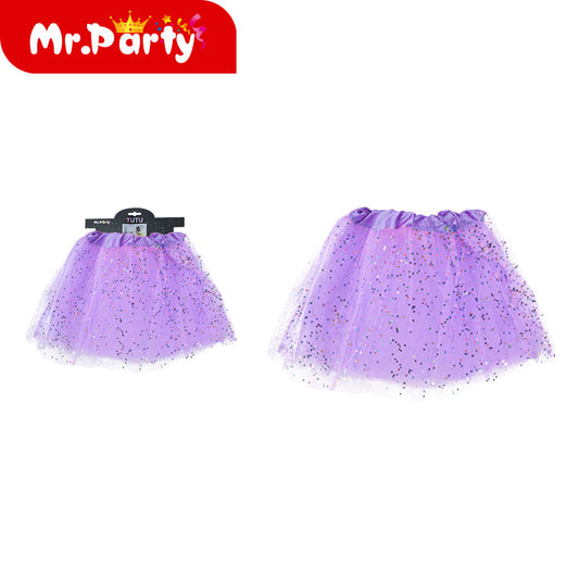 Falda empolvada de color morado claro (12paquetes)