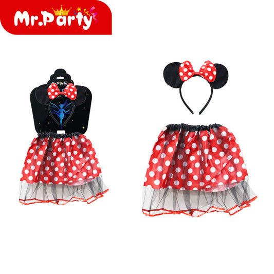 Traje de falda con cinta de minnie (12paquetes)