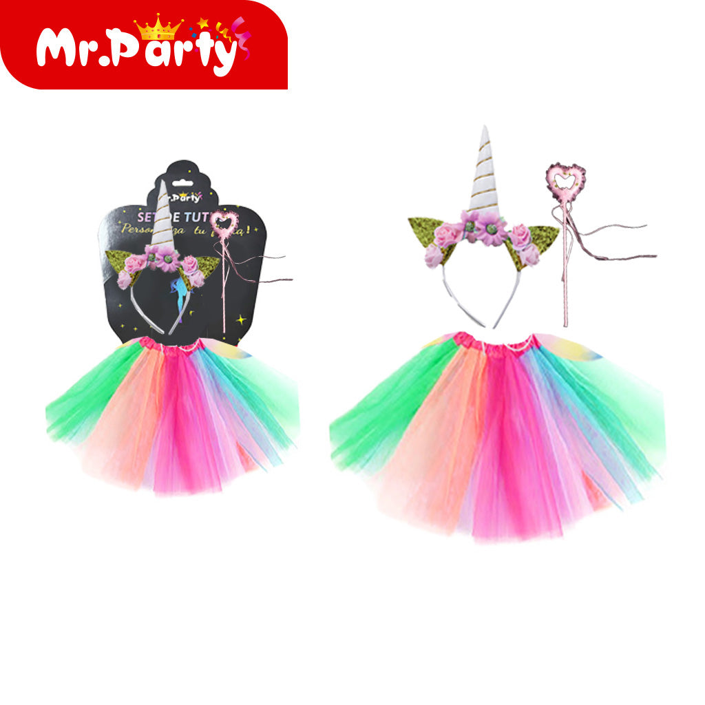 🦋✨ Set de Tutú para Niña (1 pza) | Falda + Accesorios (Alas/Diadema/Varita) | Colores y Temas- Mayoreo 6 pzas