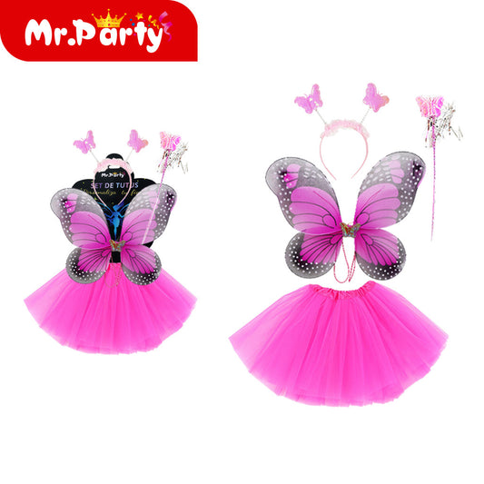 Conjunto de falda puntiaguda de 4 piezas con alas iluminadas (12paquetes)