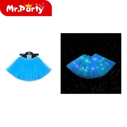 Falda regular iluminada 30cm azul (12paquetes)