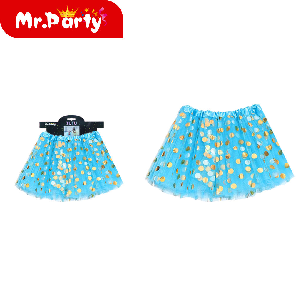 Falda ligera de lunares 30cm azul (12paquetes)