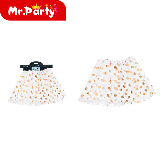 Falda ligera de lunares 30cm blanca (12paquetes)