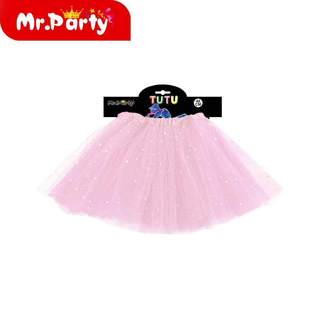 Tutu de Tul con Brillitos ✨ Falda Tutú para Niña | Disfraz, Ballet y Fiesta (1 pza)- Mayoreo 6 pzas