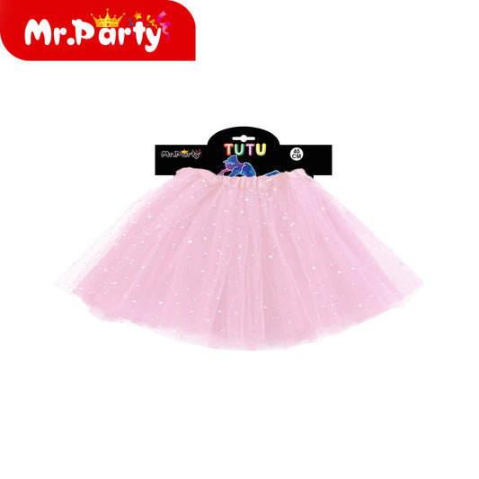 Tutu de Tul con Brillitos ✨ Falda Tutú para Niña | Disfraz, Ballet y Fiesta (1 pza)- Mayoreo 6 pzas