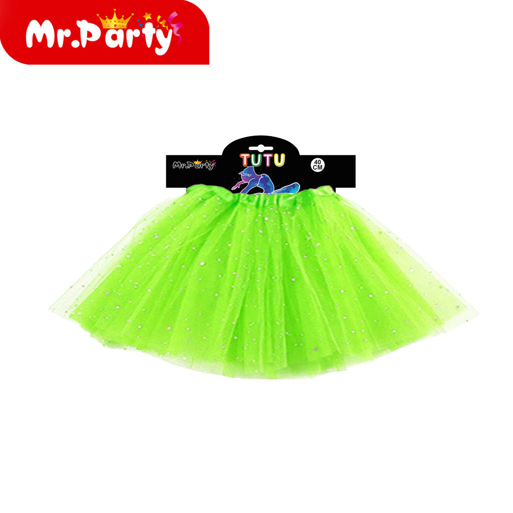 Tutu de Tul con Brillitos ✨ Falda Tutú para Niña | Disfraz, Ballet y Fiesta (1 pza)- Mayoreo 6 pzas