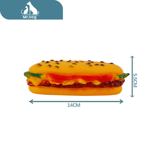 Juguete para mascota hamburguesa larga paq. con 12 pzas