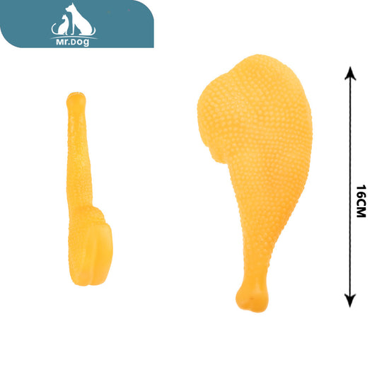 Juguete para mascota muslo de pollo deshuesado 16×6,5cm paq. con 12 pzas